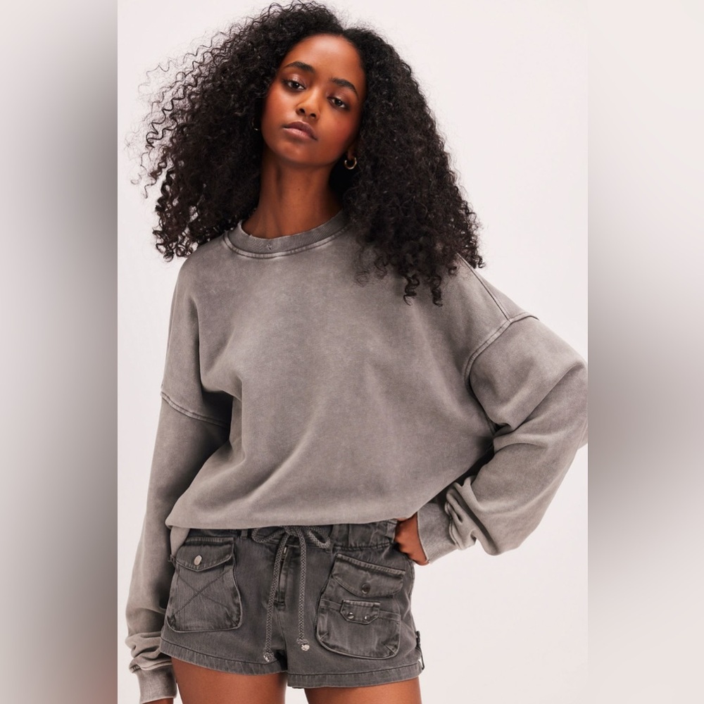 Free People x Falling Forward Snow Washed Destroyed Crew